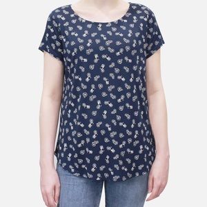 Anthropologie W5 Concepts Bike Printed Short Sleeve Top Size M